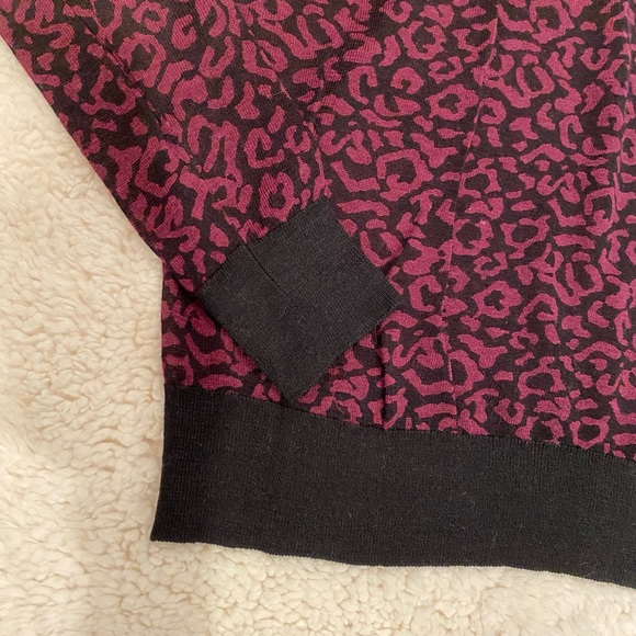 LOFT - black and purple animal print sweater - Picture 3 of 6